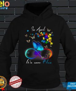 Butterfly Ribbon In April We Wear Blue Autism Awareness T Shirt