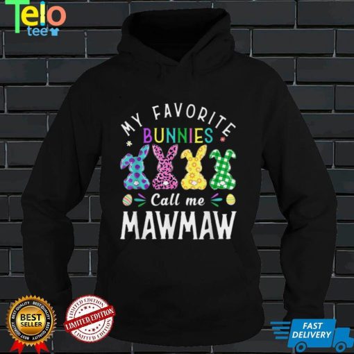 My Favorite Bunnies Call Me Mawmaw Bunny Egg Leopard T Shirt