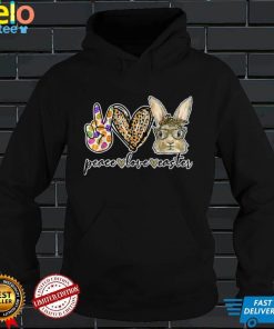Peace Love Easter Leopard Bunny Easter Day For Kids T Shirt