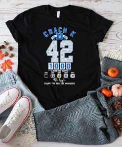 Coach K 1980 2022 1000 career wins thank you for the memories shirt