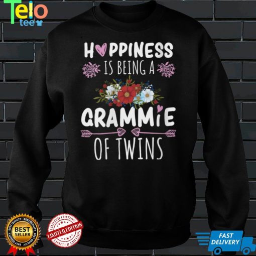 Womens Happiness Is Being A Grammie Of Twins V Neck T Shirt