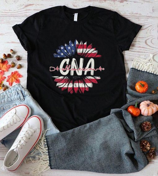 All American CNA Life American Flag Sunflower 4th Of July T Shirt, sweater