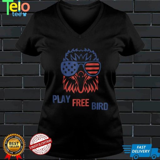 Play Free Bird Patriotic Eagle 4th of July USA Flag T Shirt tee