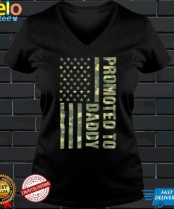 Promoted To Daddy American Flag Camo Fathers Day T Shirt