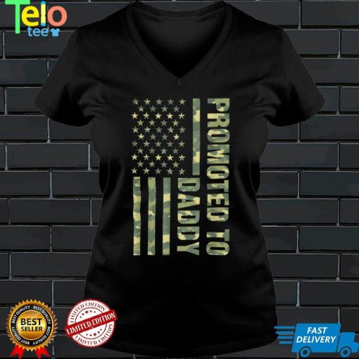Promoted To Daddy American Flag Camo Fathers Day T Shirt
