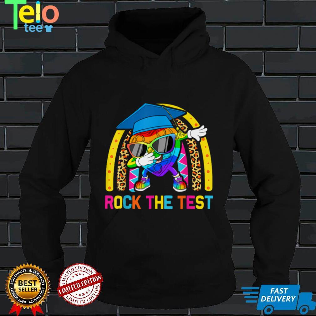 Rainbow Pop It Dabbing Rock The Test Teacher Testing Day Kid T Shirt tee
