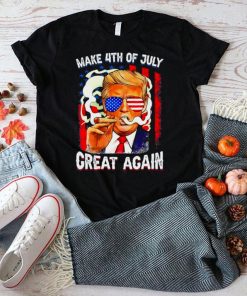 Make 4th of july great again usa flag Trump smoking shirt