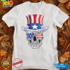 Skull 4th of July Uncle Sam Men USA American Flag Sunglasses T Shirt