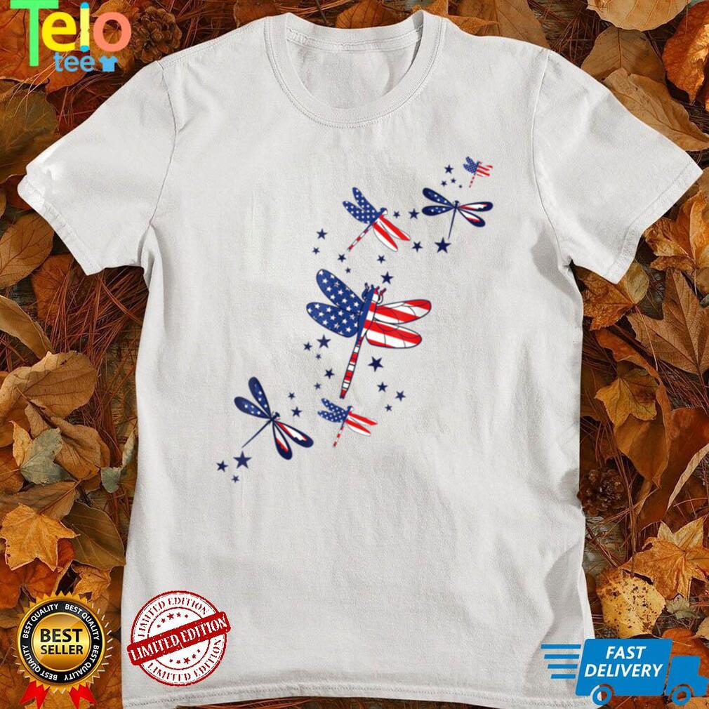 Th Patriotic US Flag Dragonfly Lover Costume 4th Of July T Shirt