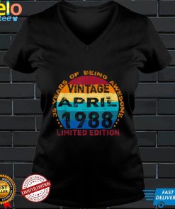 35 Years Old Vintage April 1988 Distressed 35th Birthday T Shirt