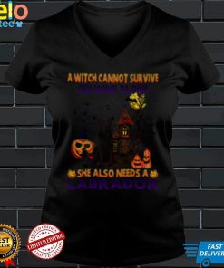 A Witch cannot survive on wine alone she also needs a Silver Labrador Halloween shirt