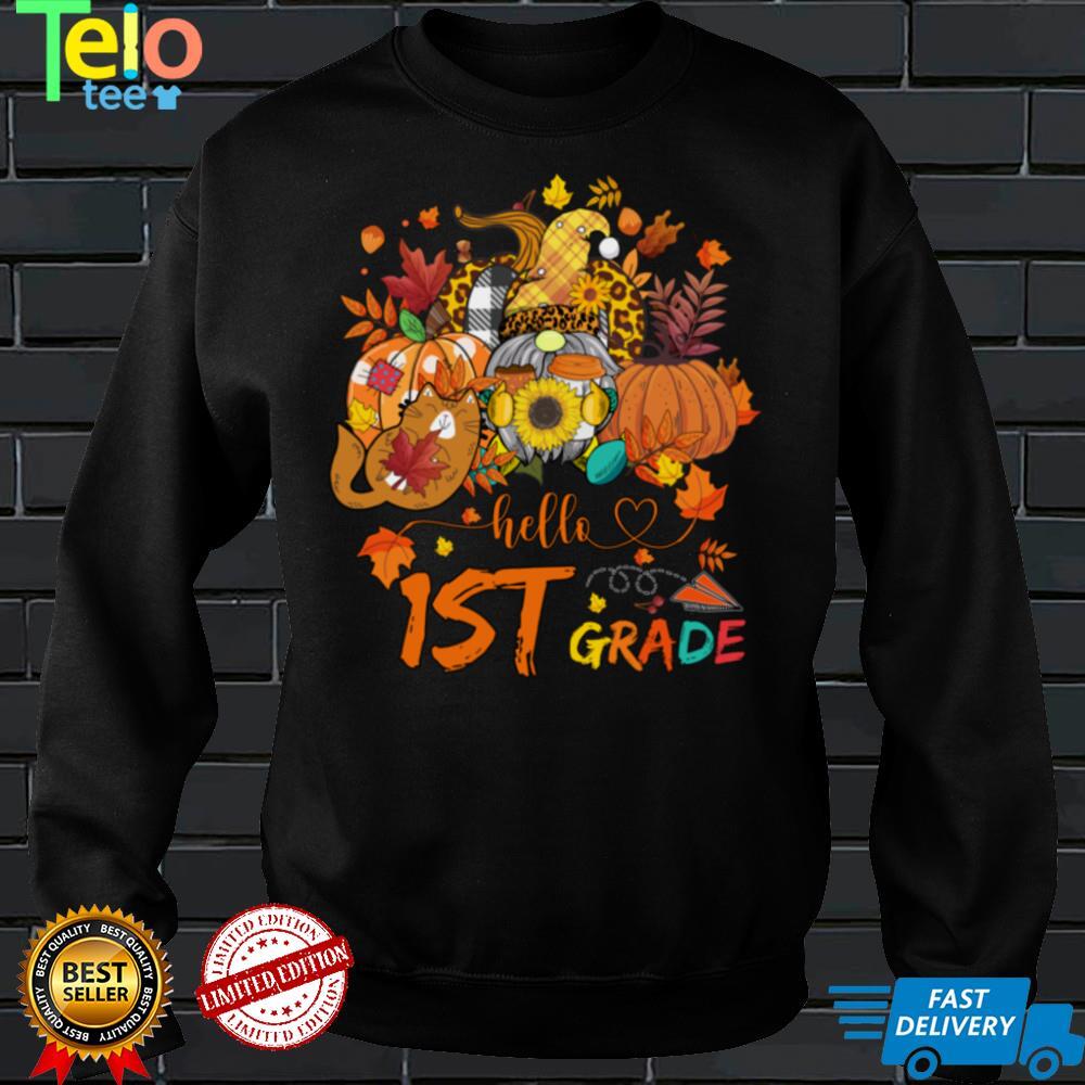 Beginning Of Autumn Fall Teacher Sunflower Hello 1st Grade Long Sleeve T Shirt