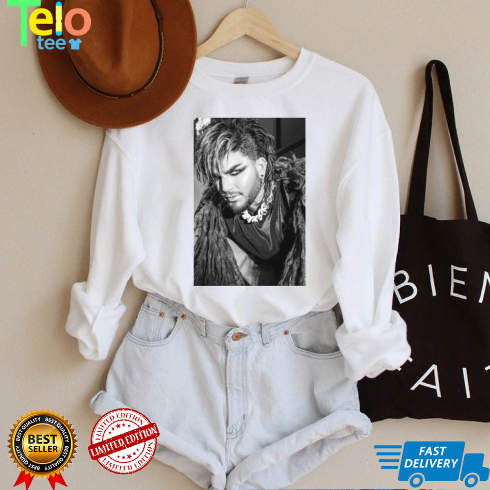 Black And White Portrait Adam Lambert shirt