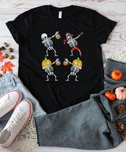 Dancing skeletons pumpkin pirate halloween boys dab shirt