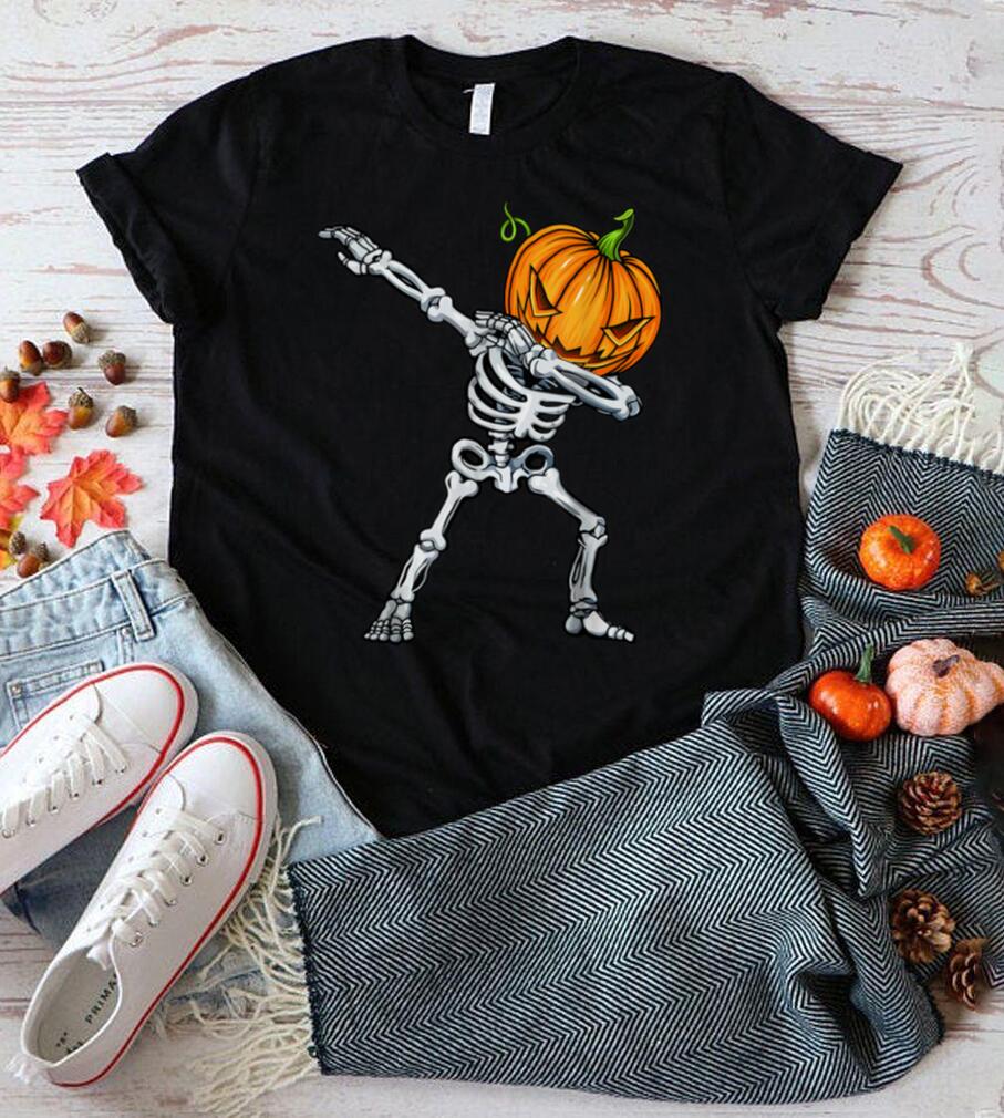 Halloween Boys Dabbing Skeleton Scary Pumpkin Funny T Shirt