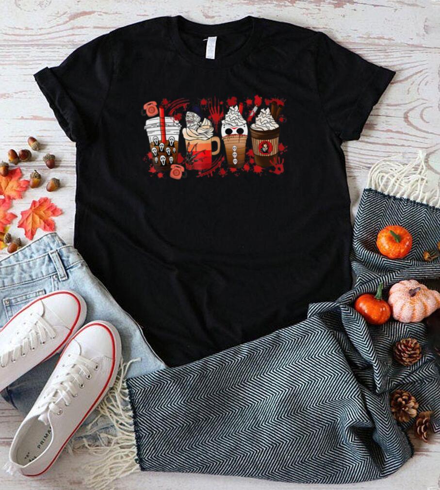Horror Movie And Coffee Halloween Spooky Season Fall Coffee T Shirt