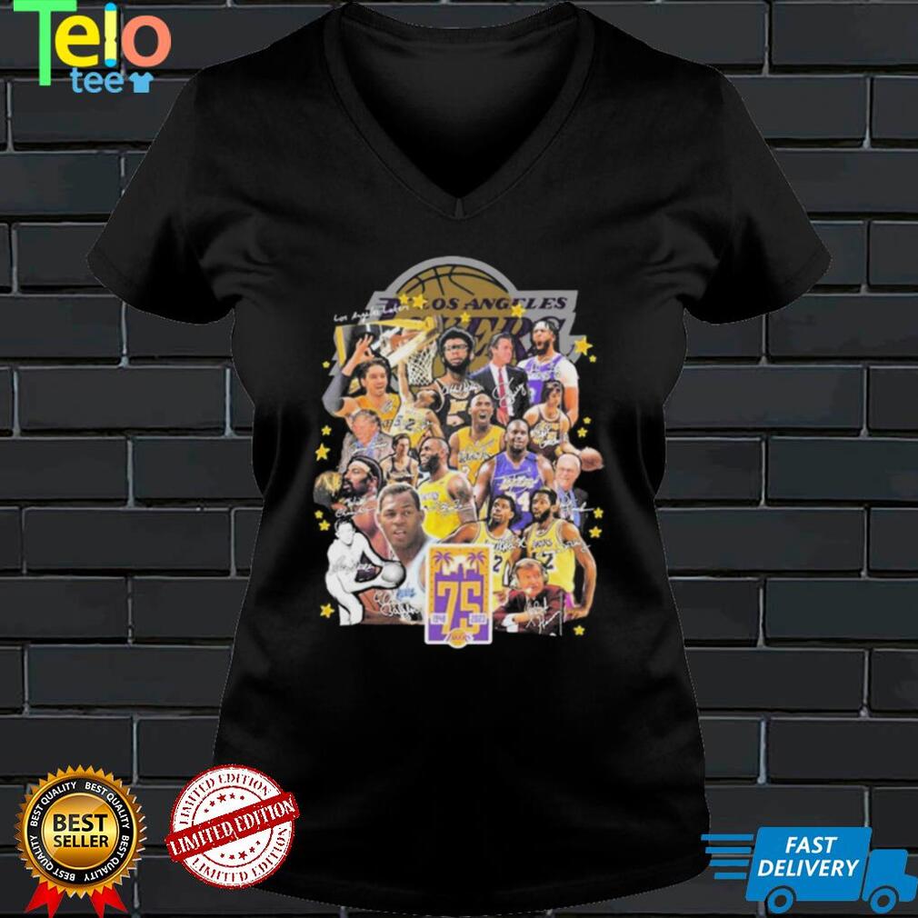 Los Angeles Lakers 75 Years 1948 2023 Signatures Shirt