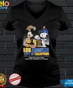 Mickey Mouse And Snoopy Los Angeles City Of Champions T shirt