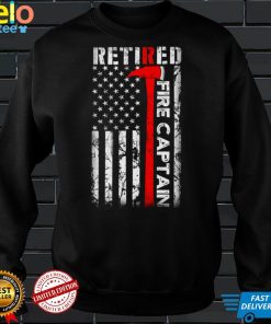 Retired Firefighter Fire Captain Retirement UAS flag Gifts Long Sleeve T Shirt