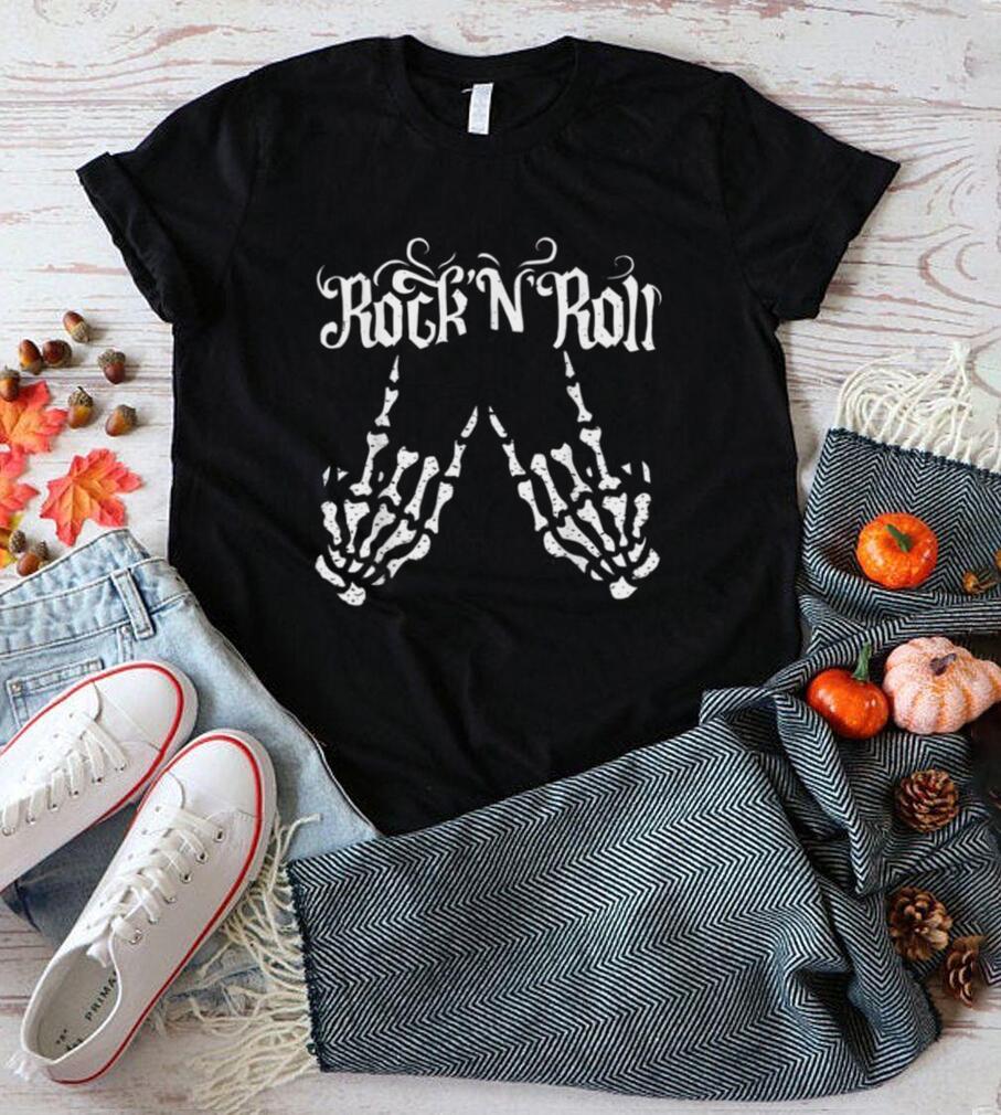 Rock On Rock Star Rock And Roll Skeleton Hands Rock‘nroll T Shirt