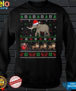 Santa Sleigh Reindeer Ugly Elephant Christmas T Shirt