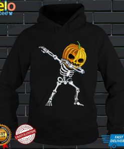 Skeleton Dabbing Dance Pumpkin Halloween Youth Kids Funny T Shirt