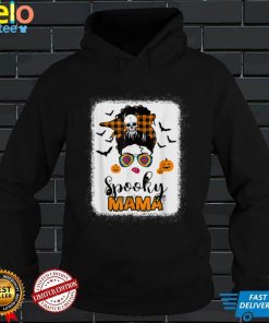 Spooky Mama Messy Bun For Halloween Messy Bun Mom Monster T Shirt