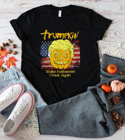 Pretty Trumpkin Funny Trump Halloween T Shirts US Vintage Flag MAGA