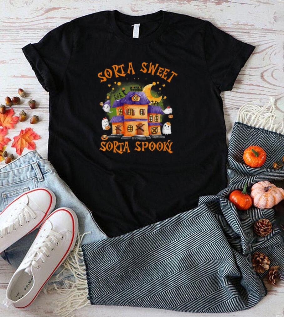 Sorta Sweet Sorta Spooky Watercolor Haunted House Shirt