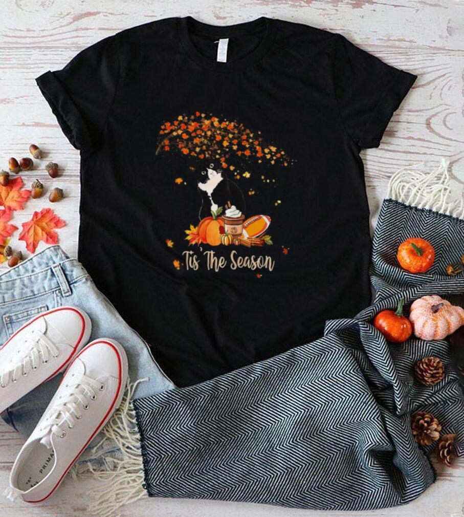 Tis The Season Pumpkin Spice Fall Halloween Cat Shirt