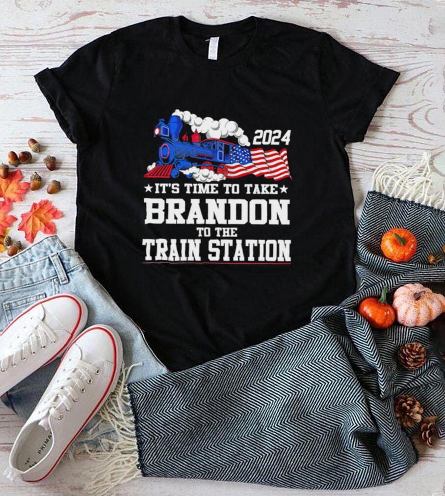 Train it’s time to take Brandon to the train station 2024 American flag shirt