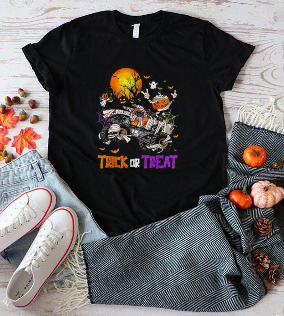 Trick Or Treat Spooky Monster Truck Pumpkin Happy Halloween Shirt