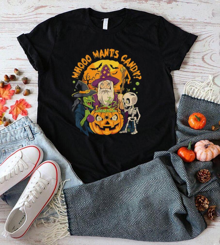 Whooo Wants Candy Witch Wizard Halloween Shirt