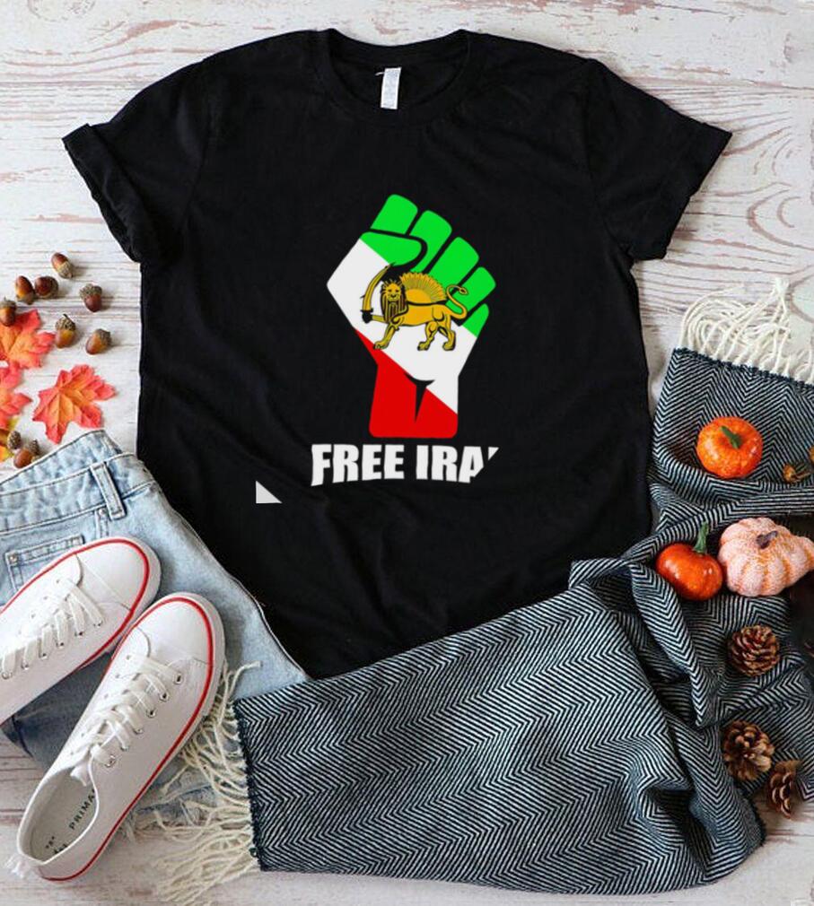 Free Iran unity fist with lion logo shirt