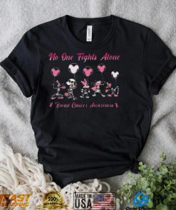 Mickey mouse and Friends Disney no one fights alone breast cancer awareness Halloween shirt