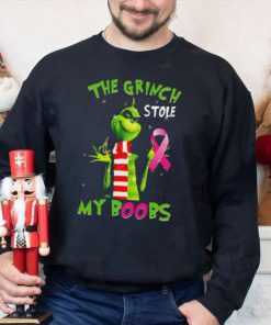 The Grinch stole my Boobs Breast Cancer Awareness Christmas shirt