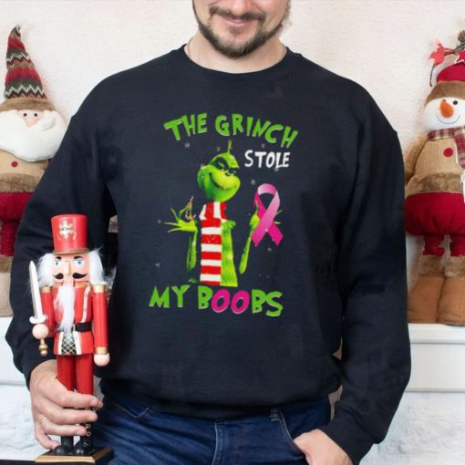 The Grinch stole my Boobs Breast Cancer Awareness Christmas shirt
