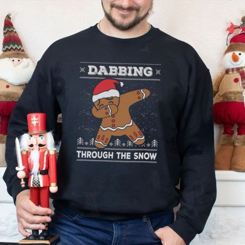 Dabbing Through The Snow Gingerbread Man T Shirt Christmas Gift