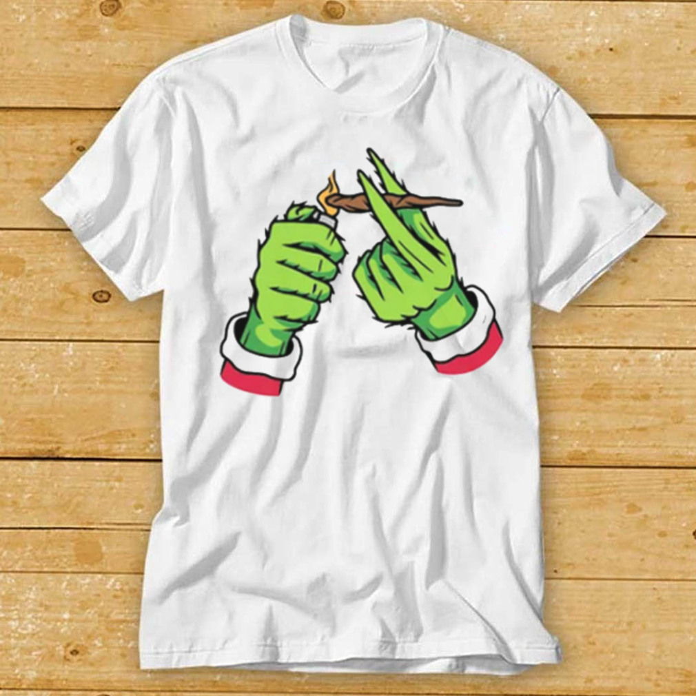 Funny Smoking Grinch Gifts For Christmas T Shirt