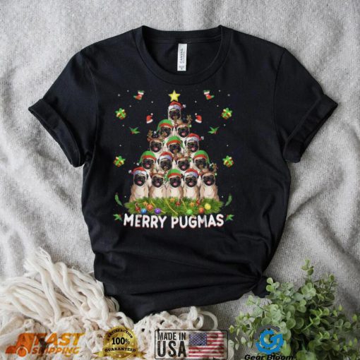 Merry Pugmas Xmas Decorations Santa Pug Dog Christmas Tree Shirt
