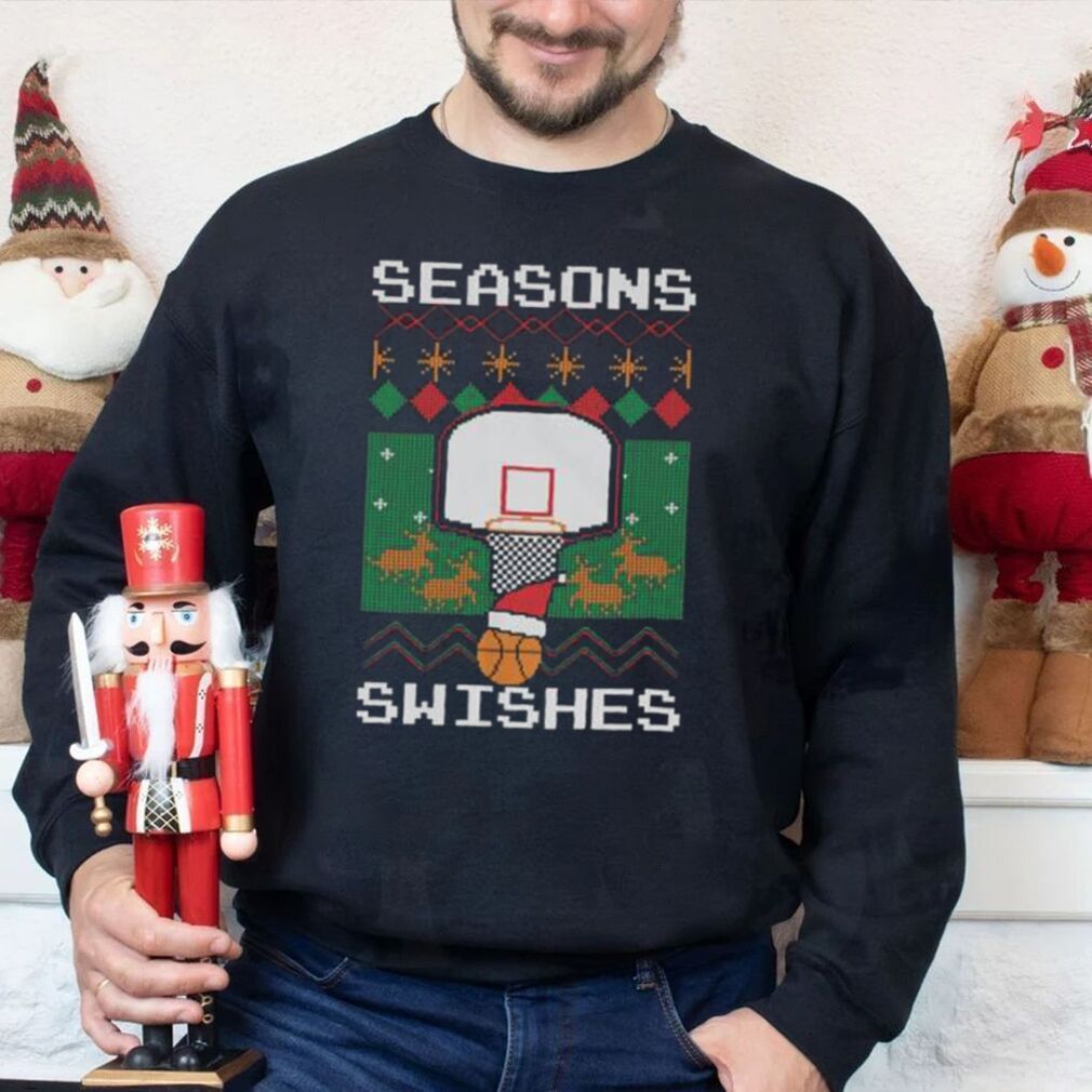 Seasons Swishes Bastketball Ugly Christmas T Shirt