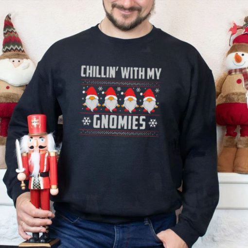 Chillin with my gnomies matching family Christmas gnome ugly Christmas sweater