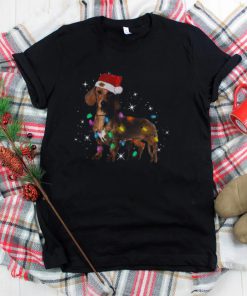 Dachshund Santa Christmas Light shirt