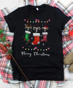 Elephant Santa Hat Sock Merry Christmas Light shirt