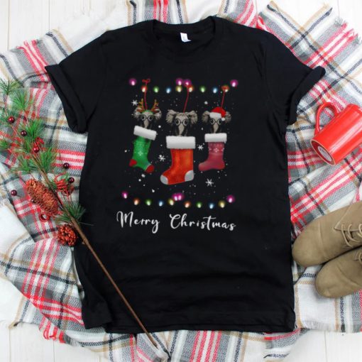 Elephant Santa Hat Sock Merry Christmas Light shirt