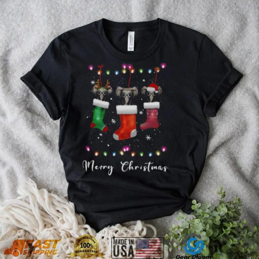 Elephant Santa Hat Sock Merry Christmas Light shirt