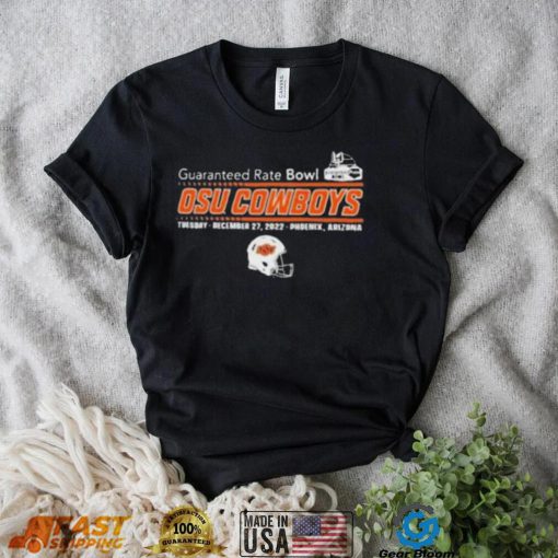 Guaranteed rate bowl 2022 oklahoma state football helmet shirt