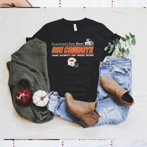 Guaranteed rate bowl 2022 oklahoma state football helmet shirt