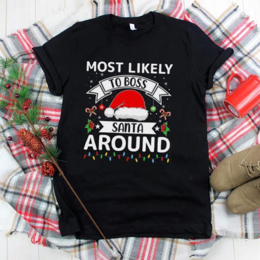 Most Likely To Boss Santa Around Christmas Lights Sweater