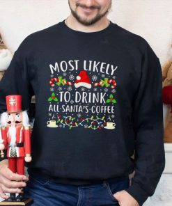 Most Likely To Eat Santa’s Coffee Christmas Lights Shirt